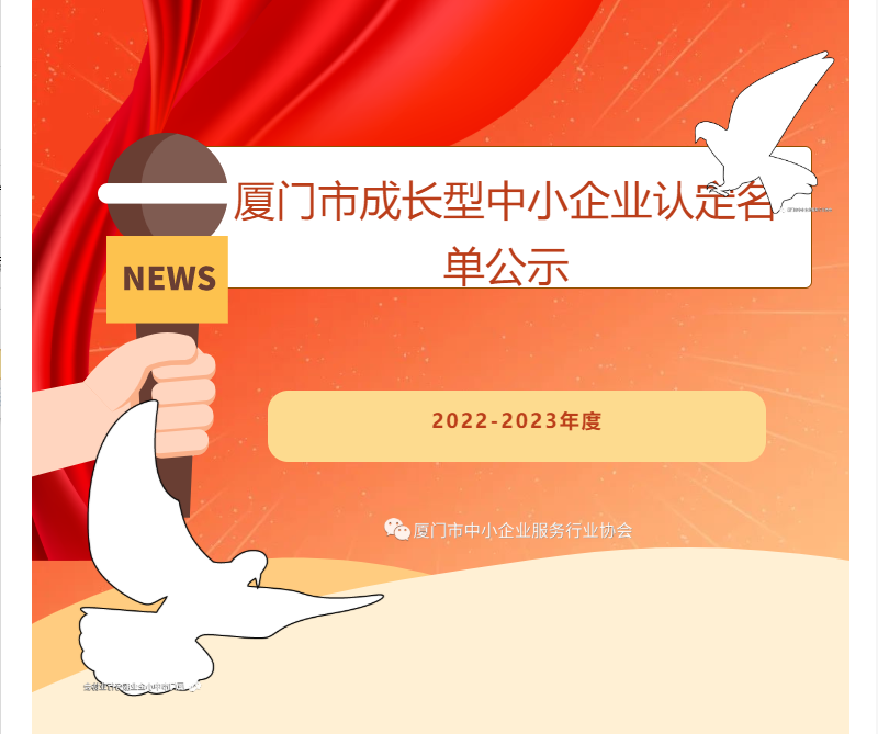 公示 | 348家企业获评2022-2023年度厦门市成长型中小企业